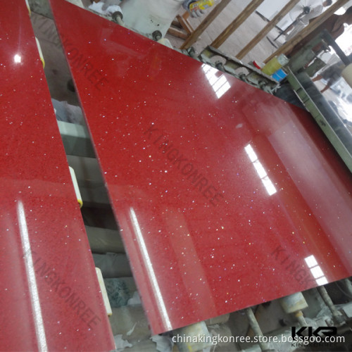 Red engineered quartz stone